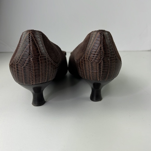 Vintage Daniel Hechter pointed toe brushed suede pump heel shoe - Picture 6 of 10